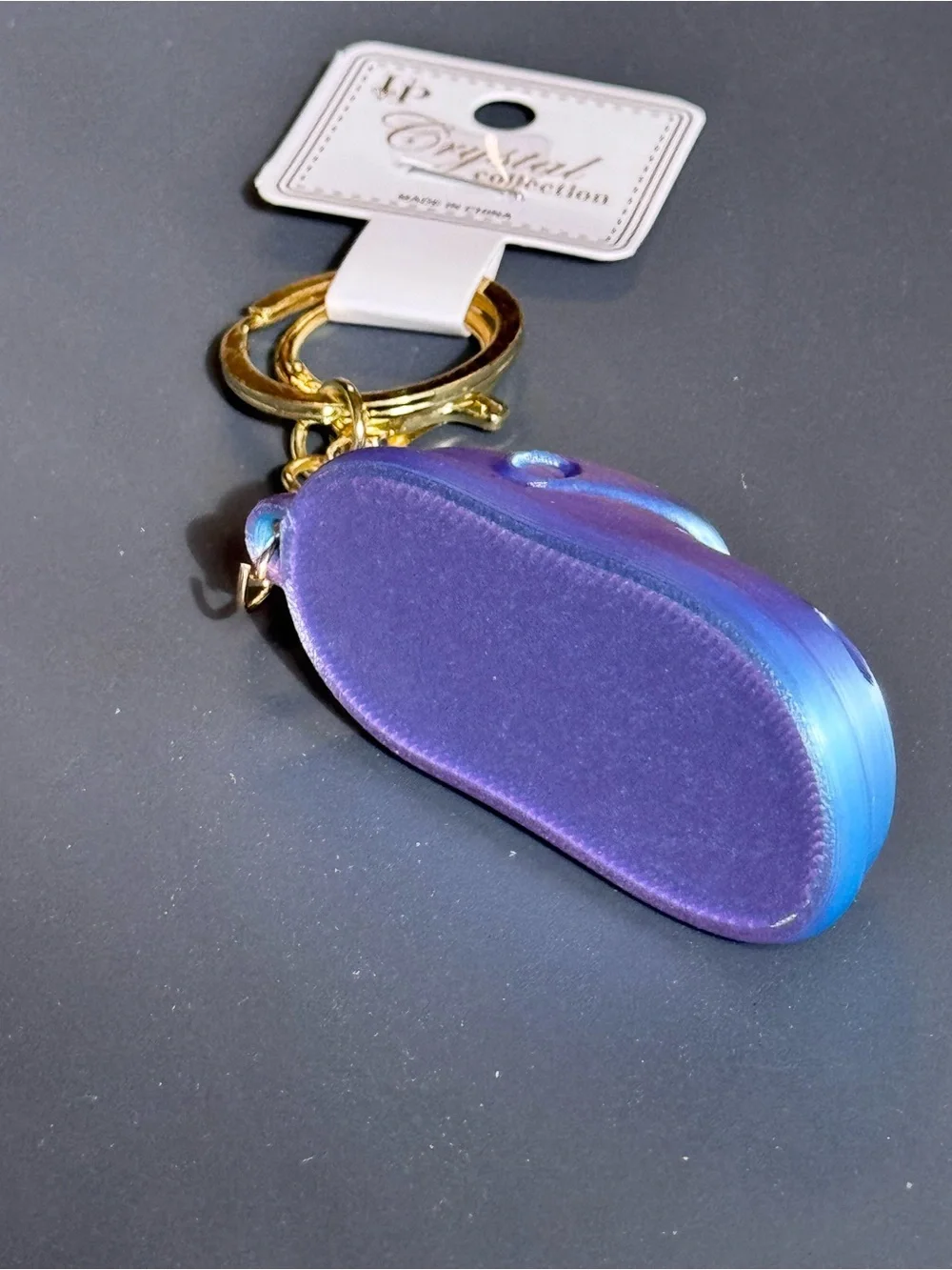 NWT 3D Printed Croc Clog Shoe Keychain Purple  Gold Silk PLA Bag Charm